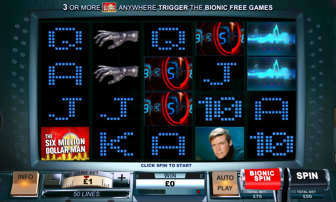 Игровой автомат «The Six Million Dollar Man» в казино Азино три топора